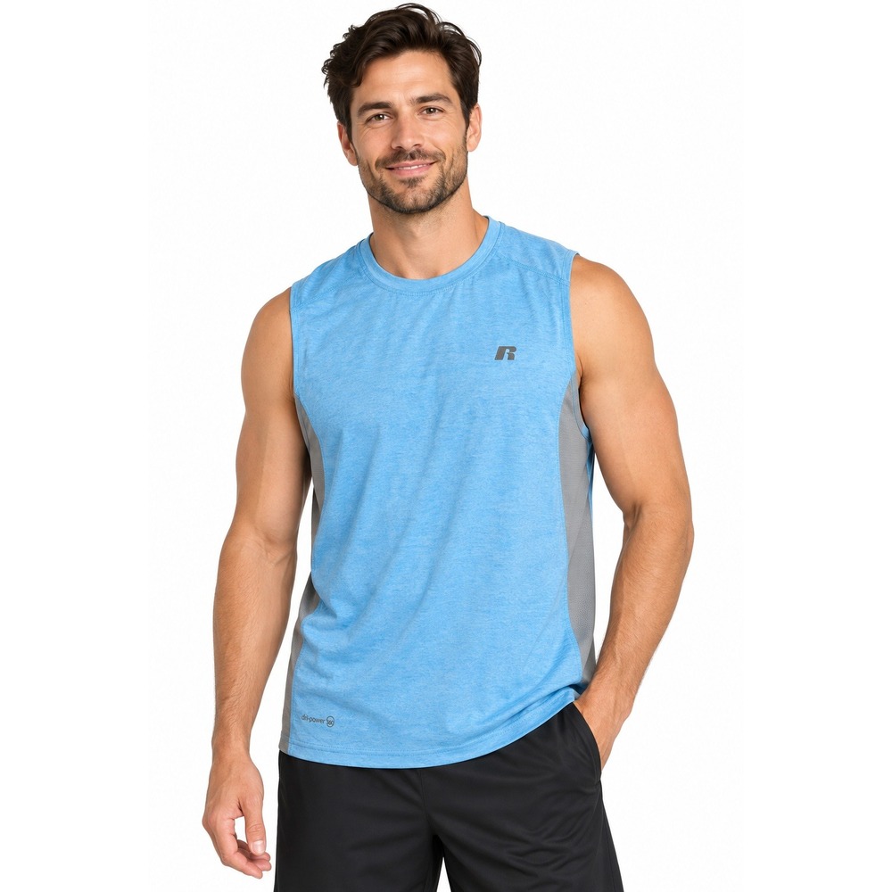 Russell Dri-Power 360 men's sleeveless athletic shirt blue/gray